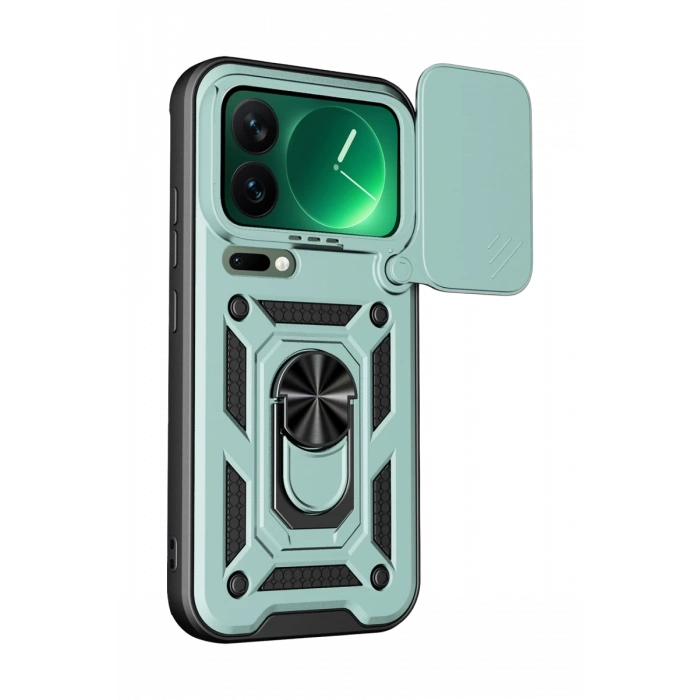 Xiaomi Mi 17 Pro Max Pars Lens Yüzüklü Silikon - Yeşil