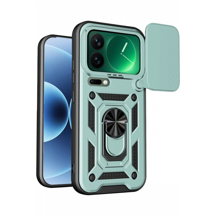 Xiaomi Mi 17 Pro Pars Lens Yüzüklü Silikon - Yeşil