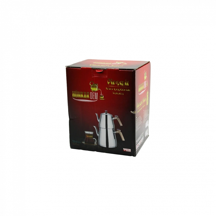 Mini Çelik Çaydanlık Seti (0.9L + 1.5L) Kendinden Süzgeçli