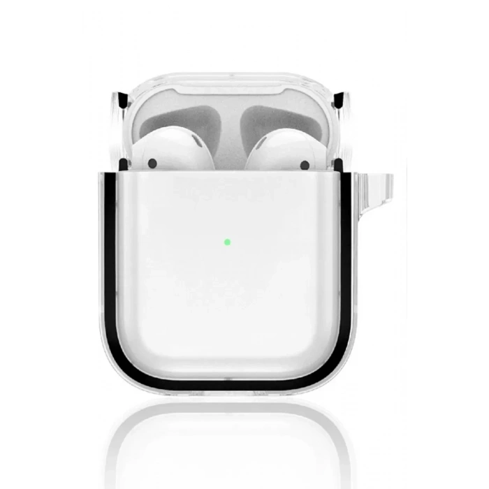 Movenchy Apple Airpods 4 (4.nesil) Shiny Şeffaf Kılıf - Siyah