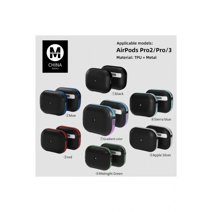 Movenchy Apple Airpods Pro 2 (2.nesil) MO-A8 Armor Kılıf - Kırmızı