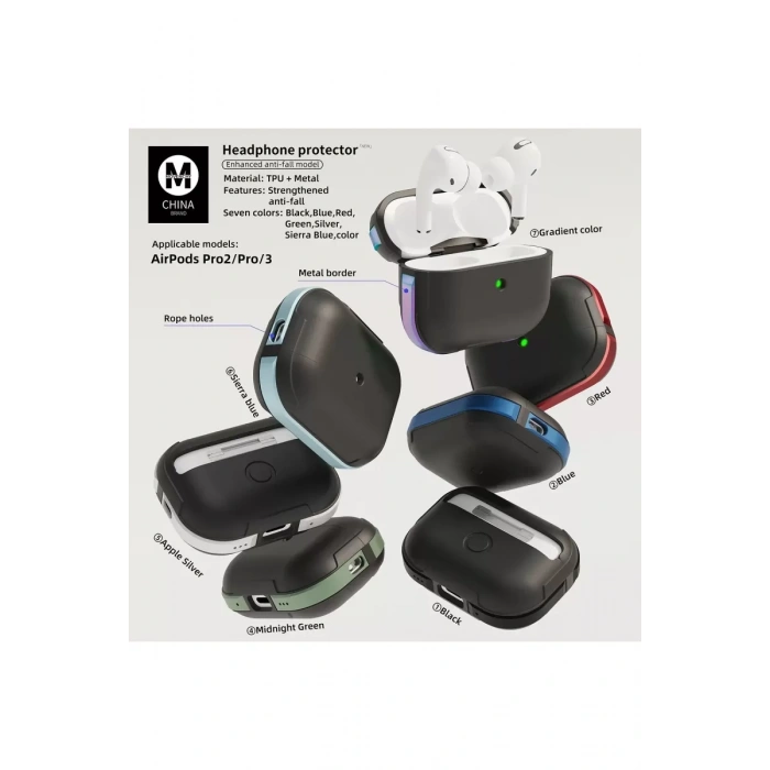 Movenchy Apple Airpods Pro 2 (2.nesil) MO-A8 Armor Kılıf - Rainbow
