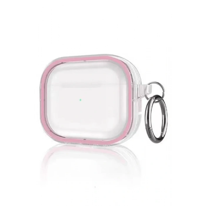 Movenchy Apple Airpods Pro 2 (2.nesil) Shiny Şeffaf Kılıf - Pembe