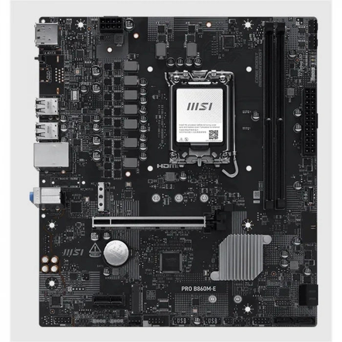 MSI PRO B860M-E DDR5 9066MHZ 1XHDMI 1XDP 2XM.2 USB MATX 1851P(INTEL ULTRA PROCESSORS SERIES 2)