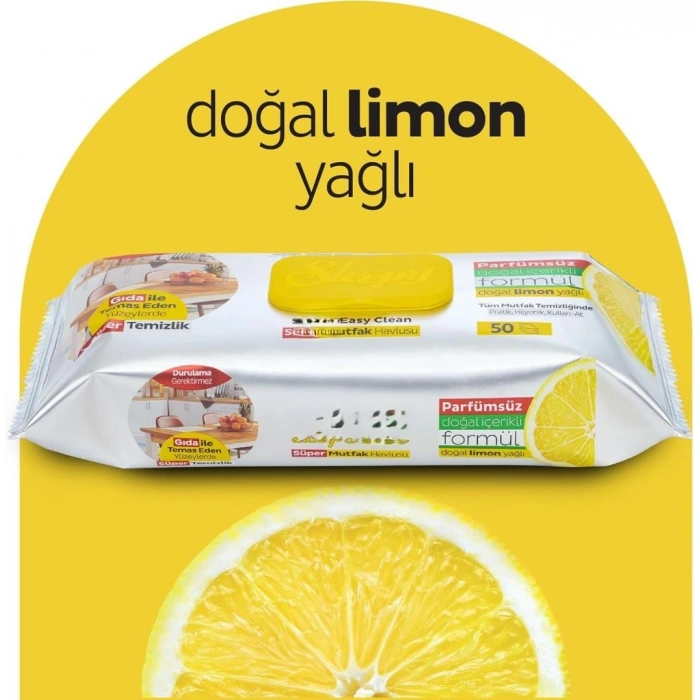 Mutfak Temizlik Havlusu 50 Adet Limon