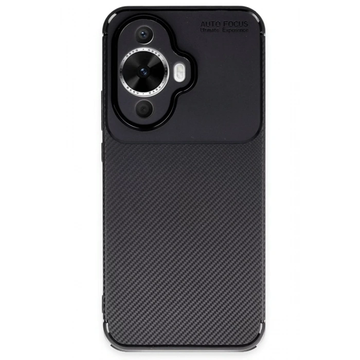 Huawei Nova 12S Kılıf Auto Focus Karbon Kapak - Siyah