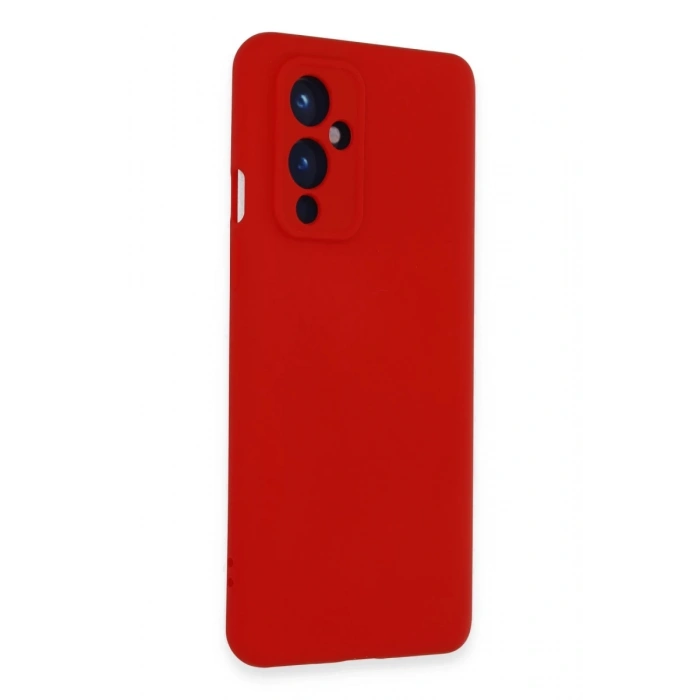 One Plus 9 Kılıf Nano içi Kadife Silikon - Kırmızı