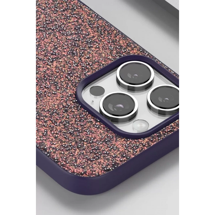 Onegif Apple iPhone 16 Pro Max Uyumlu Bright Simli Kapak - Pembe