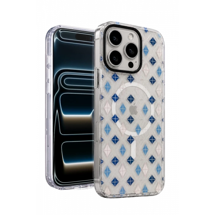 Onegif Apple iPhone 16 Pro Max Uyumlu Desina Magsafe Kapak - Desen 4