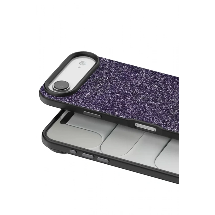 Onegif Apple iPhone 17 Air Uyumlu Bright Simli Kapak - Derin Mor