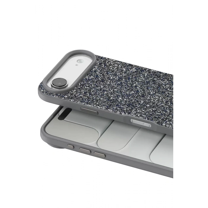 Onegif Apple iPhone 17 Air Uyumlu Bright Simli Kapak - Gümüş