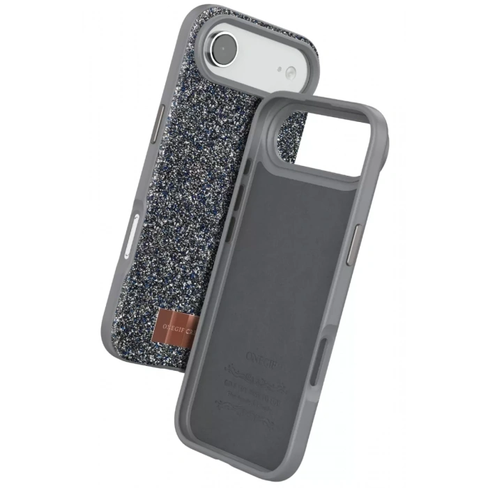 Onegif Apple iPhone 17 Air Uyumlu Bright Simli Kapak - Gümüş