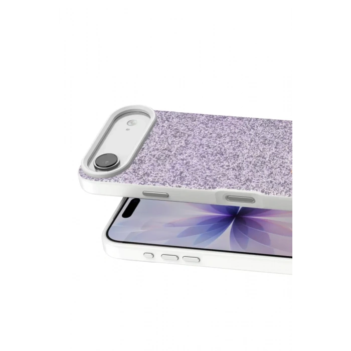 Onegif Apple iPhone 17 Air Uyumlu Bright Simli Kapak - Lila