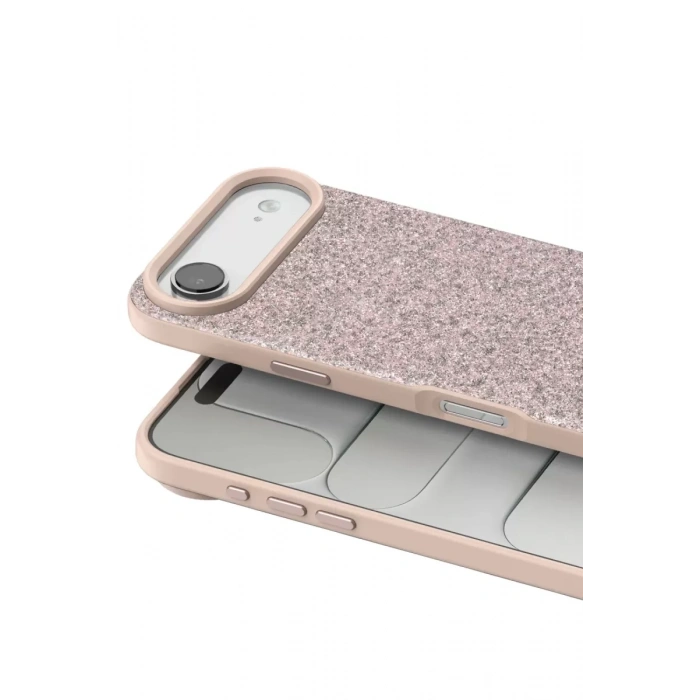 Onegif Apple iPhone 17 Air Uyumlu Bright Simli Kapak - Pembe