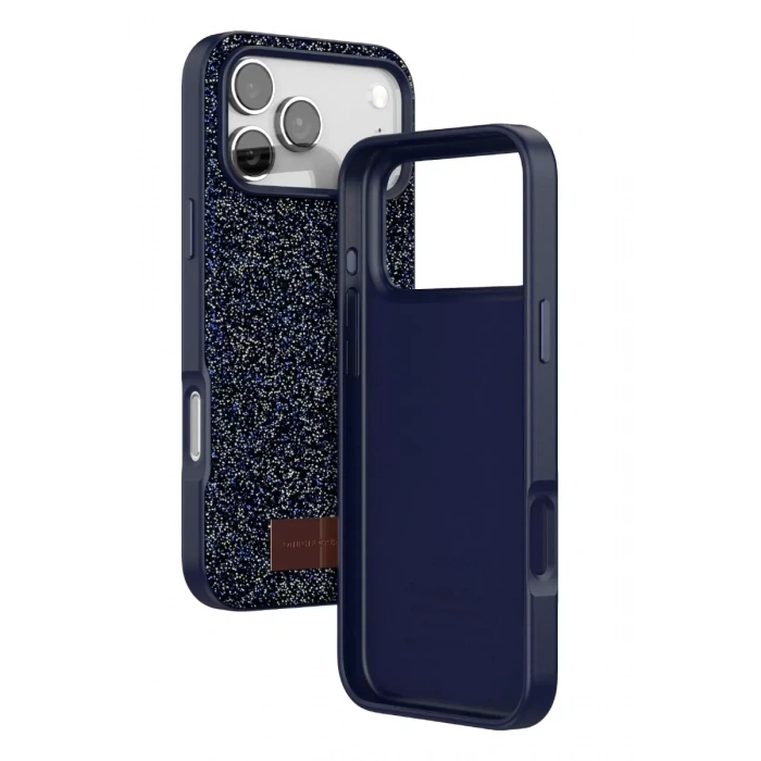 Onegif Apple iPhone 17 Pro Max Uyumlu Bright Simli Kapak - Mavi