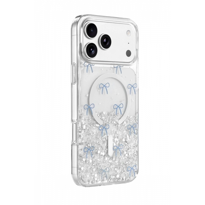 Onegif Apple iPhone 17 Pro Max Uyumlu Misk Simli Magsafe Kapak - Desen 3