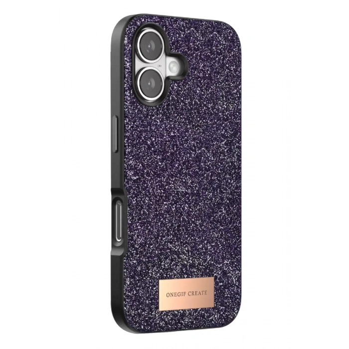 Onegif Apple iPhone 17 Uyumlu Bright Simli Kapak - Derin Mor