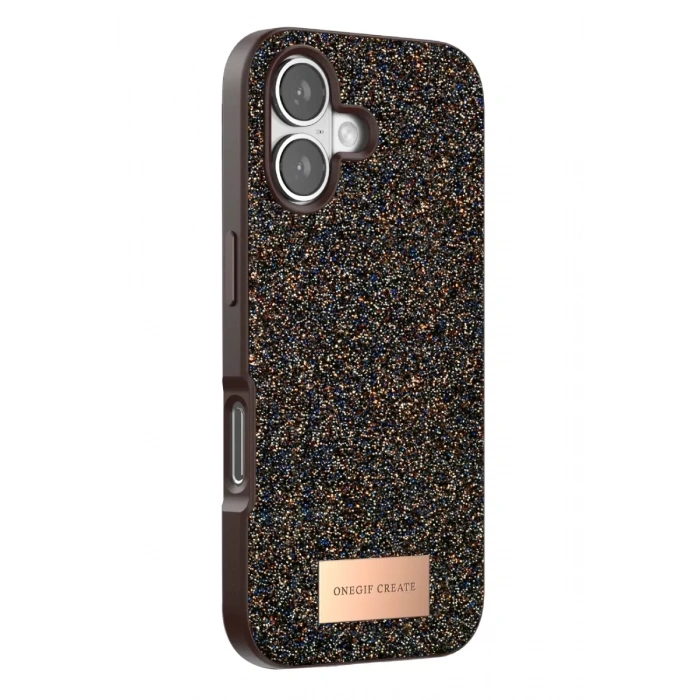 Onegif Apple iPhone 17 Uyumlu Bright Simli Kapak - Gold