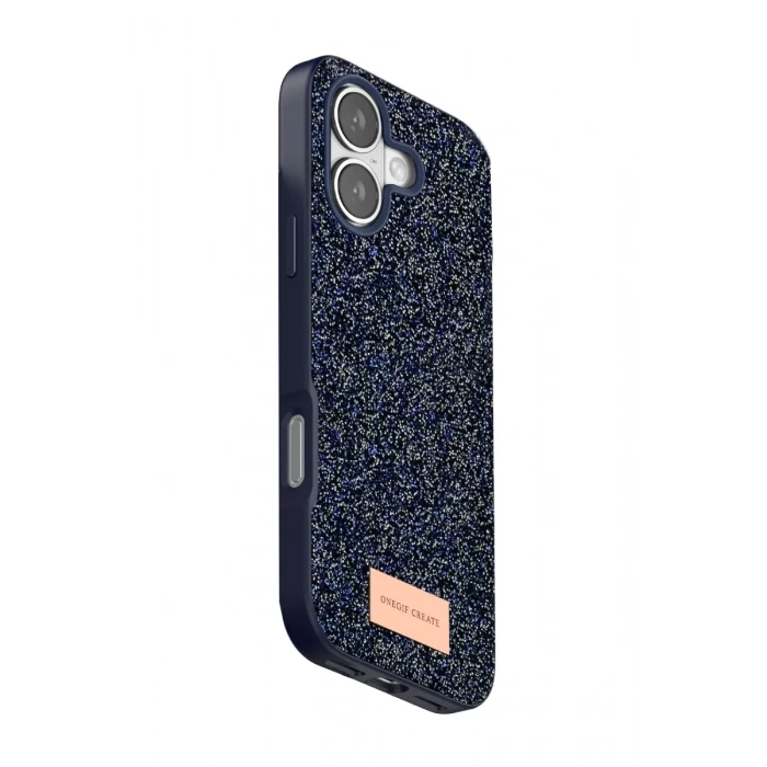 Onegif Apple iPhone 17 Uyumlu Bright Simli Kapak - Mavi