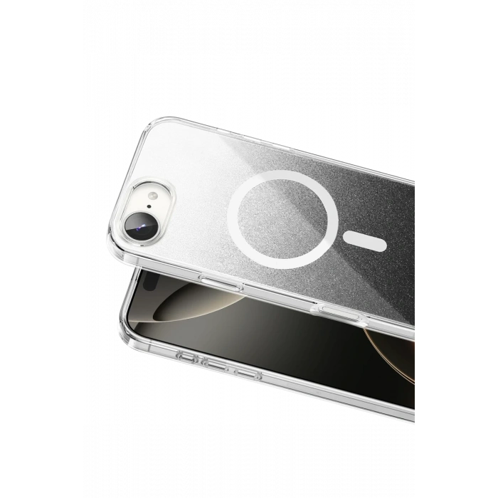 Onegif Apple iPhone 17E Uyumlu Sora Simli Magsafe Kapak - Siyah