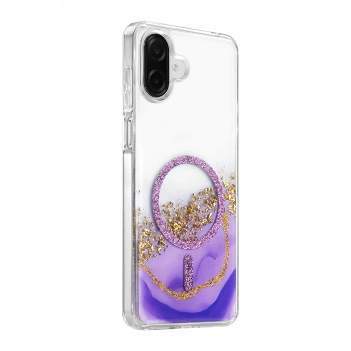 Onegif Samsung Galaxy A07 4G Lotus Simli Magsafe Kapak - Mor