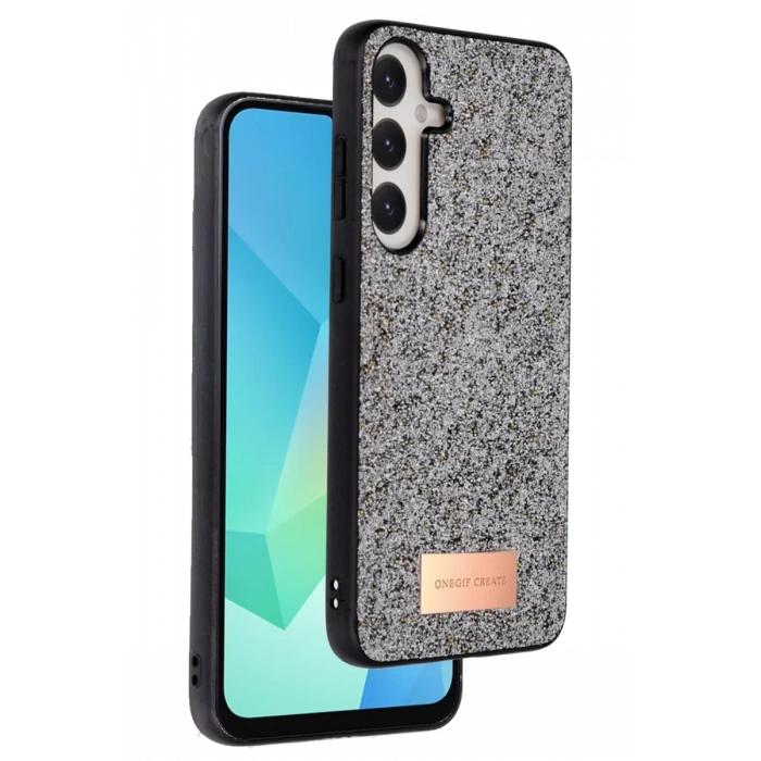 Onegif Samsung Galaxy A26 Bright Simli Kapak - Gümüş