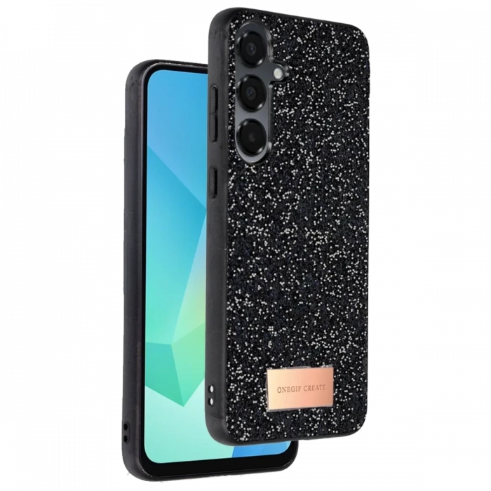 Onegif Samsung Galaxy A36 Bright Simli Kapak - Siyah