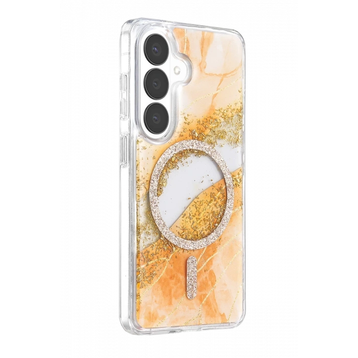 Onegif Samsung Galaxy S26 Lotus Simli Magsafe Kapak - Turuncu