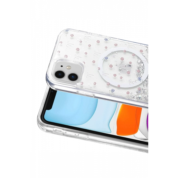 Onegif Apple iPhone 11 Misk Simli Magsafe Kapak - Desen 1