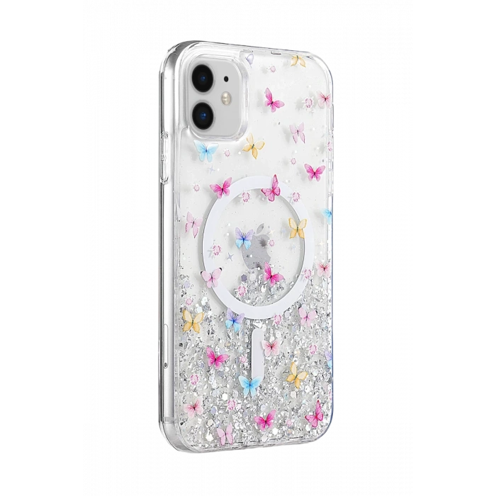 Onegif Apple iPhone 11 Misk Simli Magsafe Kapak - Desen 4