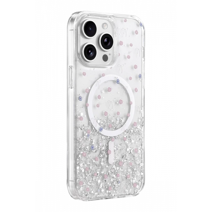 Onegif Apple iPhone 14 Pro Max Misk Simli Magsafe Kapak - Desen 1