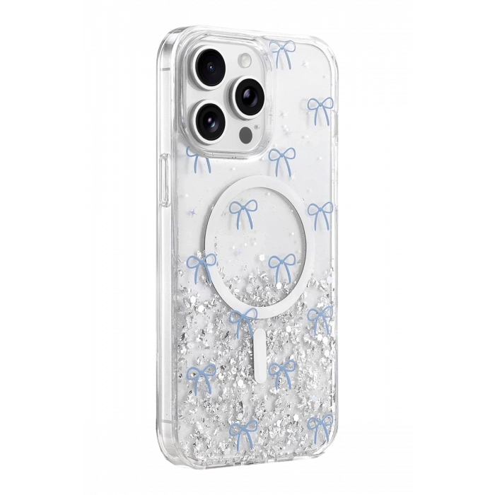 Onegif Apple iPhone 14 Pro Max Misk Simli Magsafe Kapak - Desen 3