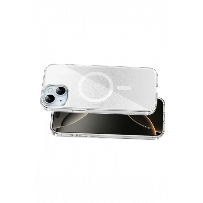 Onegif Apple iPhone 14 Sora Simli Magsafe Kapak - Beyaz