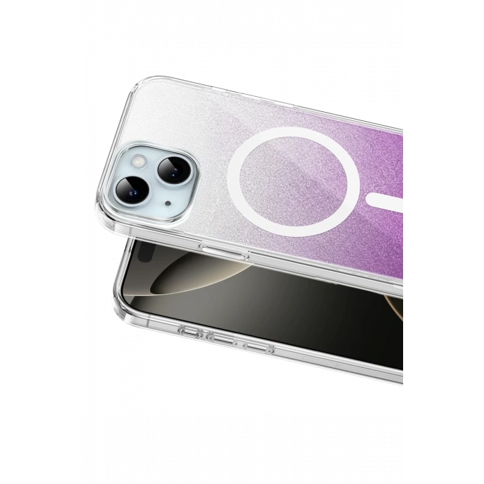 Onegif Apple iPhone 14 Sora Simli Magsafe Kapak - Mor
