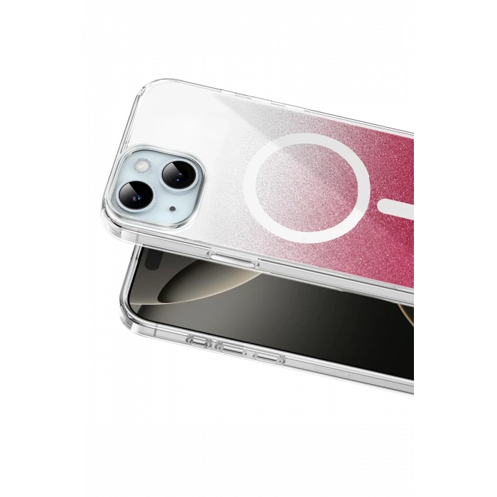 Onegif Apple iPhone 15 Sora Simli Magsafe Kapak - Kırmızı