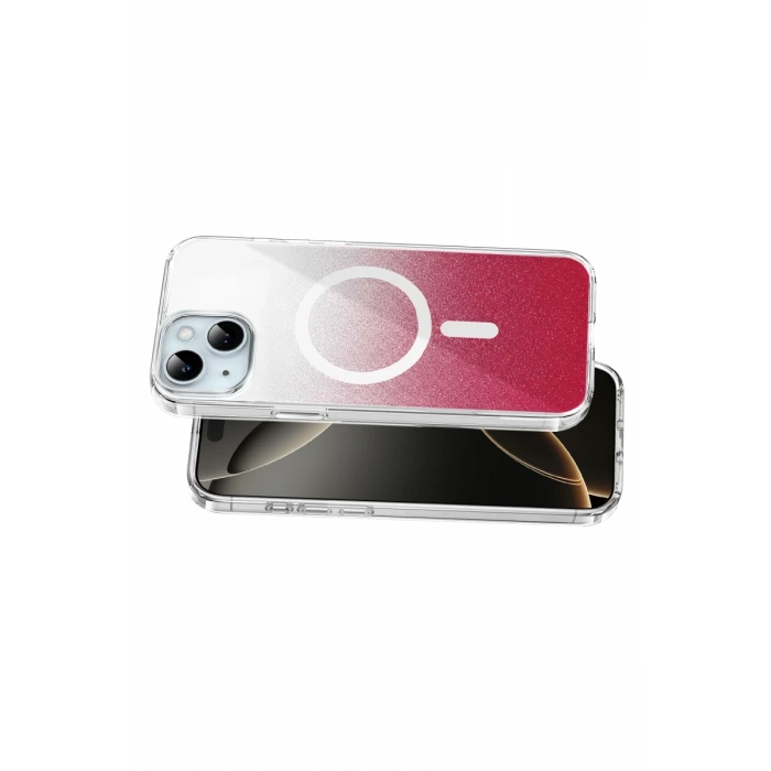 Onegif Apple iPhone 15 Sora Simli Magsafe Kapak - Kırmızı