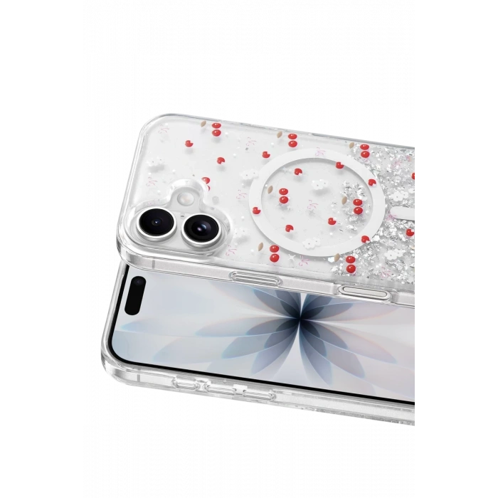 Onegif Apple iPhone 16 Misk Simli Magsafe Kapak - Desen 5