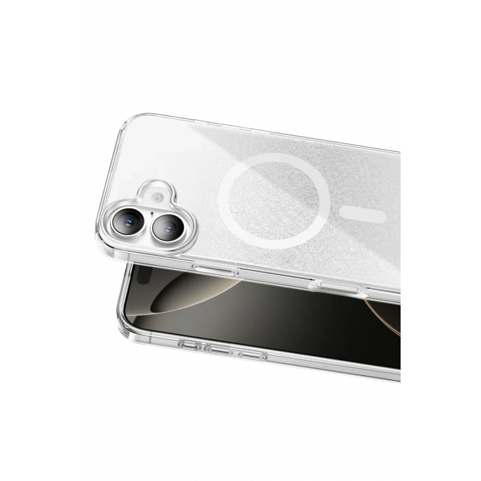 Onegif Apple iPhone 16 Sora Simli Magsafe Kapak - Beyaz