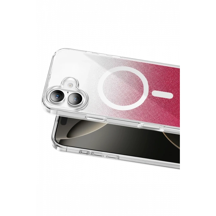 Onegif Apple iPhone 16 Sora Simli Magsafe Kapak - Kırmızı