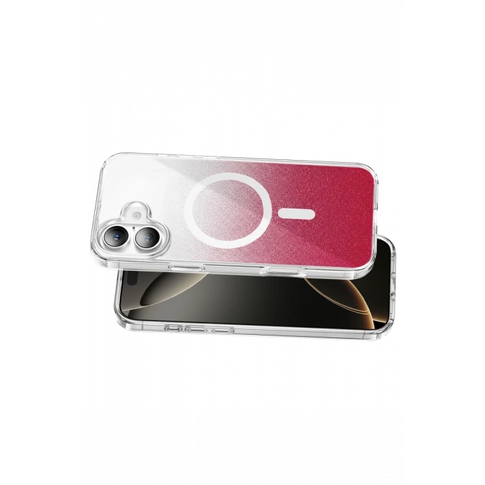 Onegif Apple iPhone 16 Sora Simli Magsafe Kapak - Kırmızı