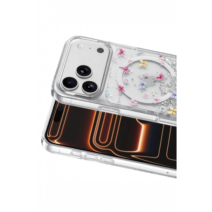 Onegif Apple iPhone 17 Pro Max Misk Simli Magsafe Kapak - Desen 4