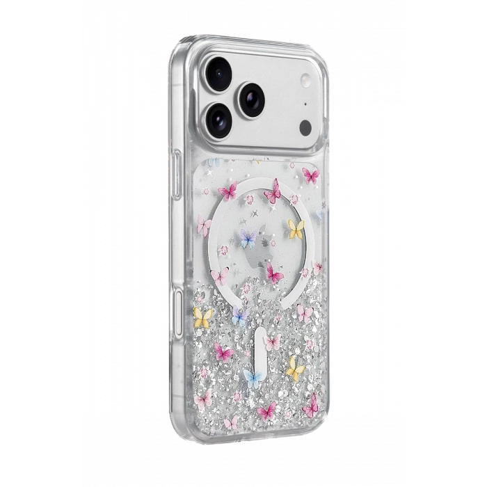 Onegif Apple iPhone 17 Pro Max Misk Simli Magsafe Kapak - Desen 4