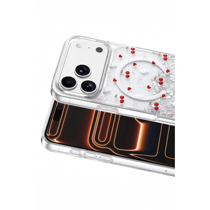 Onegif Apple iPhone 17 Pro Max Misk Simli Magsafe Kapak - Desen 5
