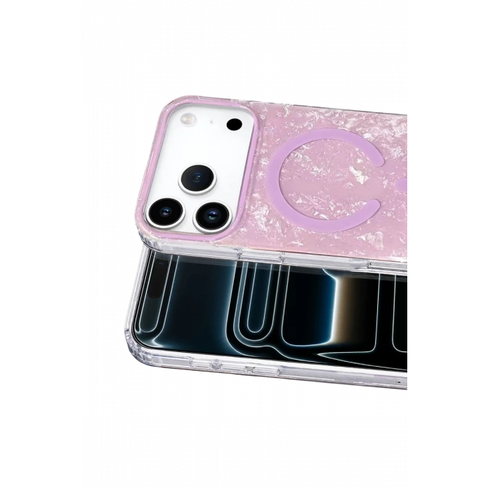 Onegif Apple iPhone 17 Pro Mila Dalgalı Magsafe Kapak - Lila