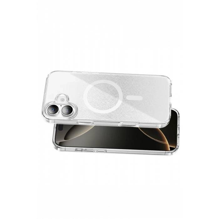 Onegif Apple iPhone 17 Sora Simli Magsafe Kapak - Beyaz