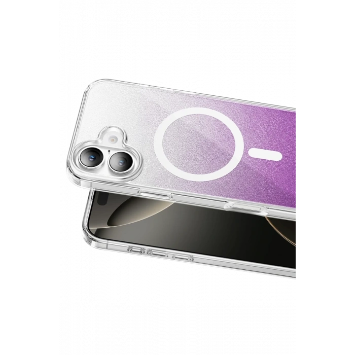 Onegif Apple iPhone 17 Sora Simli Magsafe Kapak - Mor