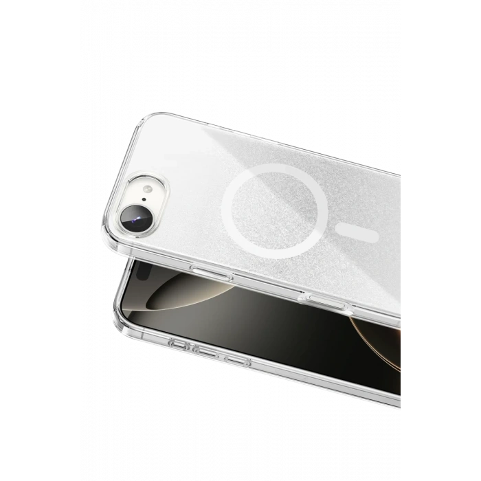 Onegif Apple iPhone 17E Sora Simli Magsafe Kapak - Beyaz