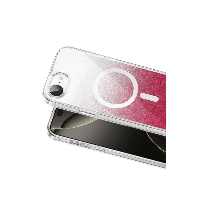 Onegif Apple iPhone 17E Sora Simli Magsafe Kapak - Kırmızı