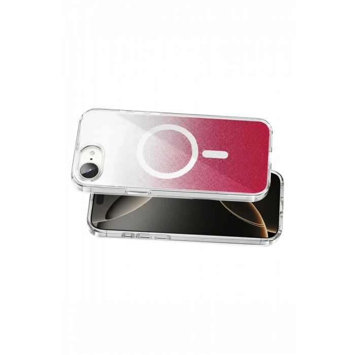 Onegif Apple iPhone 17E Sora Simli Magsafe Kapak - Kırmızı