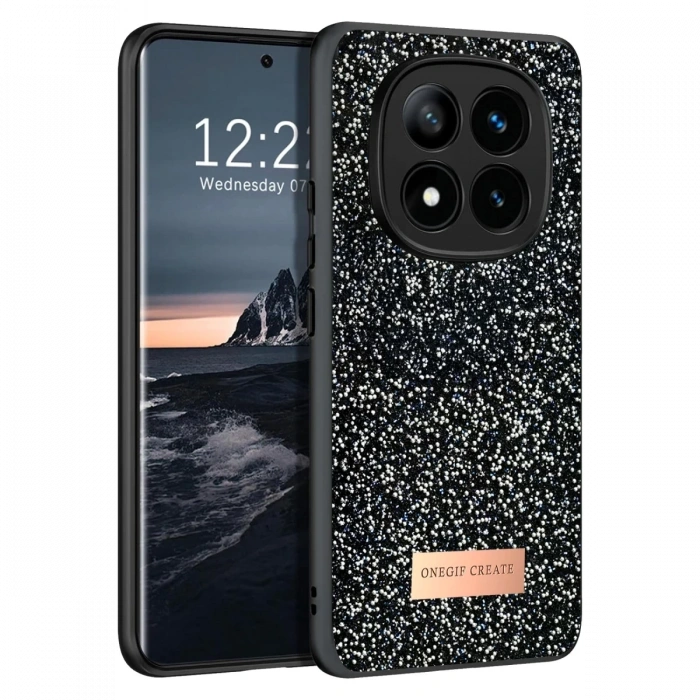 Onegif Xiaomi Redmi Note 14 Pro 4G Bright Simli Kapak - Siyah